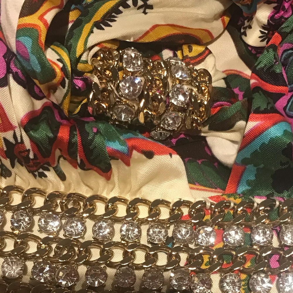 SKY Elegant Multicolor Paisley Dress Rhinestone Accents - Picture 12 of 12